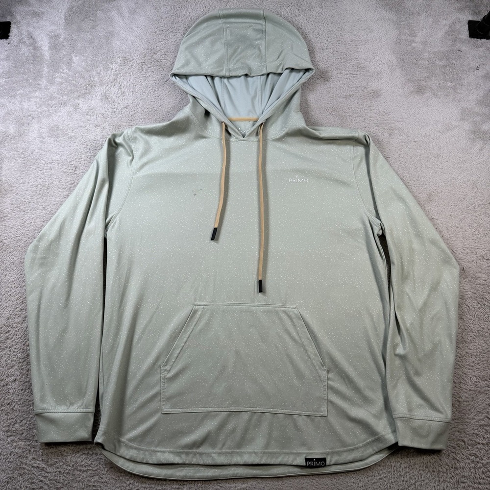 Primo Golf Hoodie Mens XL Green Performance Stretch Pullover Active Speckled
